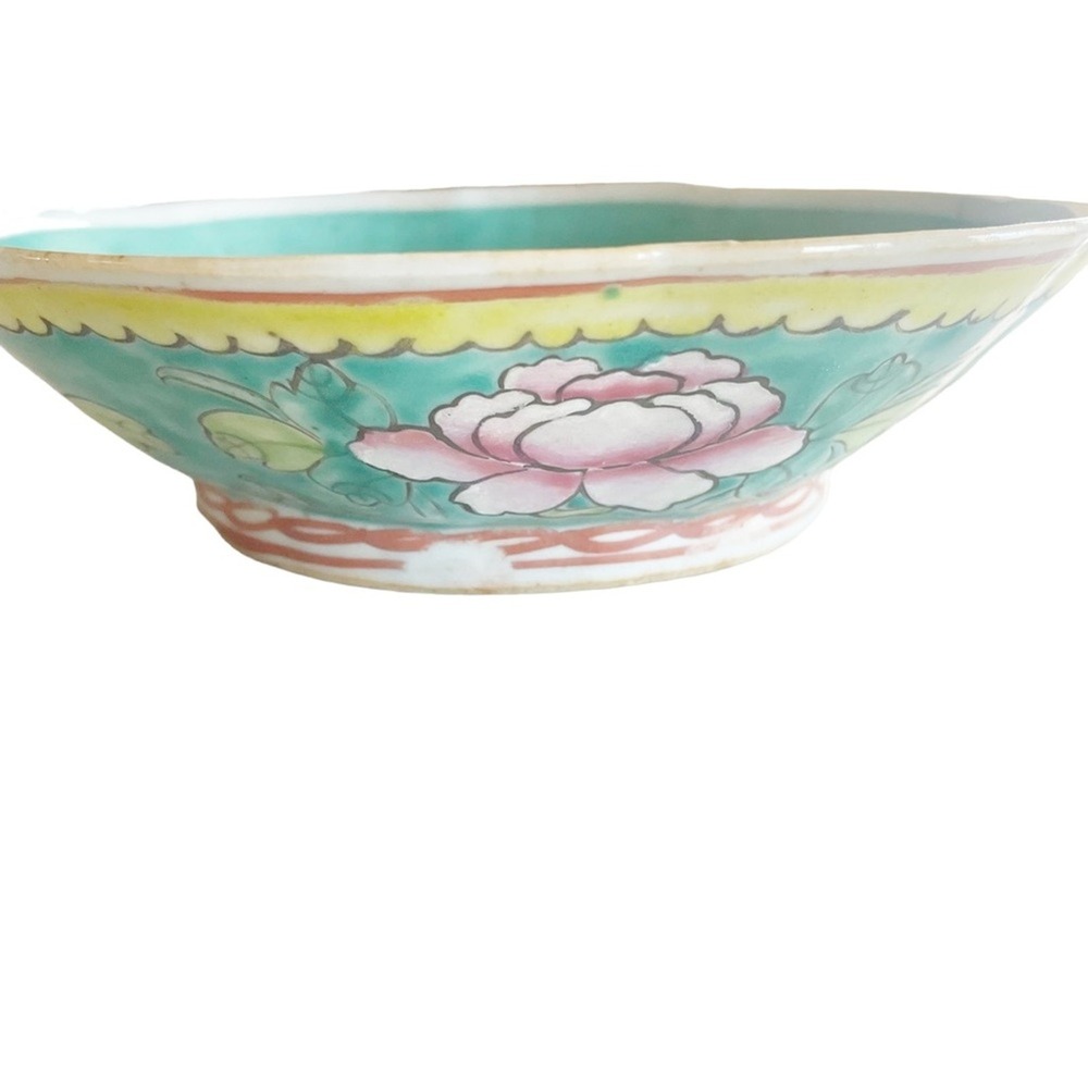 Collectible Porcelain Rose Bowl Floral China Hand-painted Antique‎